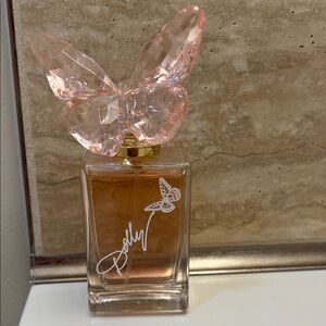 Dolly Parton Delicate Pink Butterfly Glass Perfume Bottle